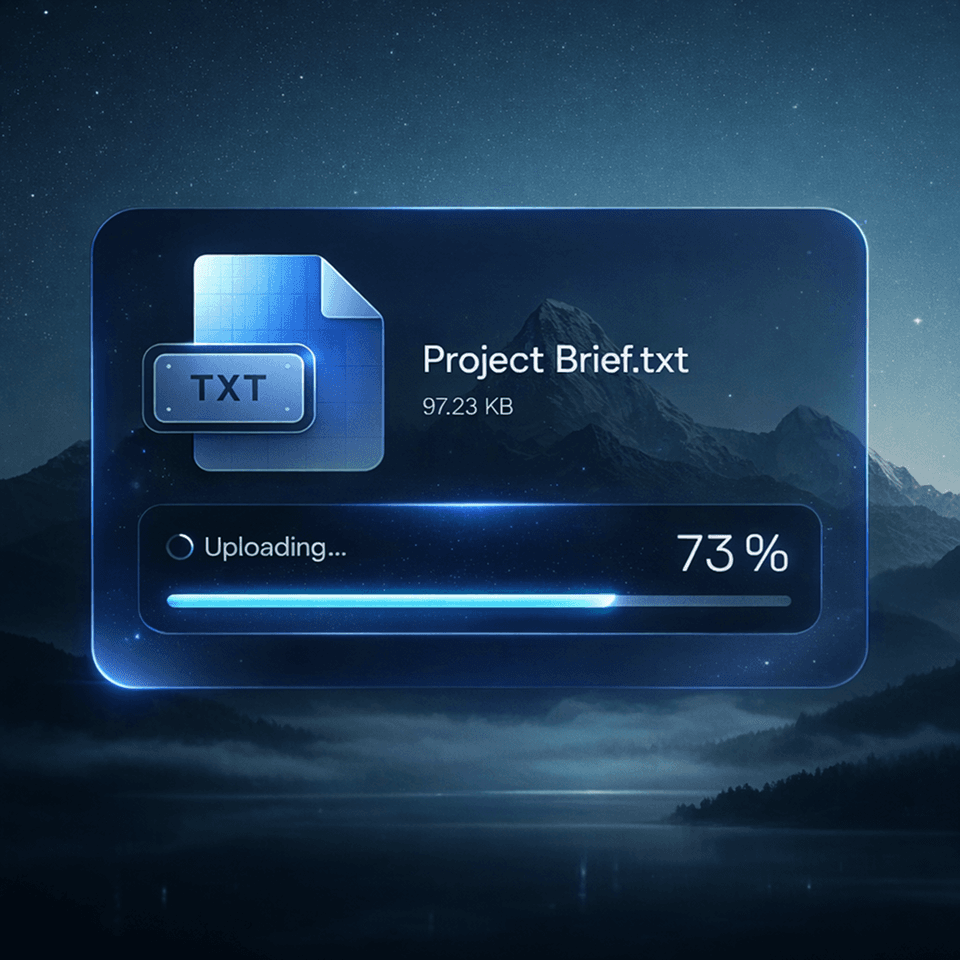 Upload progress card